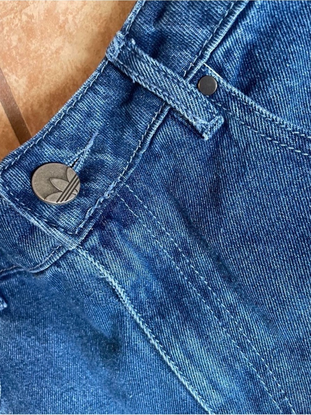 adidas Blue Denim Jeans with Trefoil Label - Picture 3 of 4